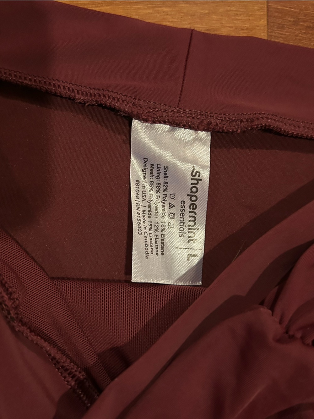 Shapermint High-Waisted Ruched Swim Bottoms - Burgundy NWT Size L - Picture 5 of 5